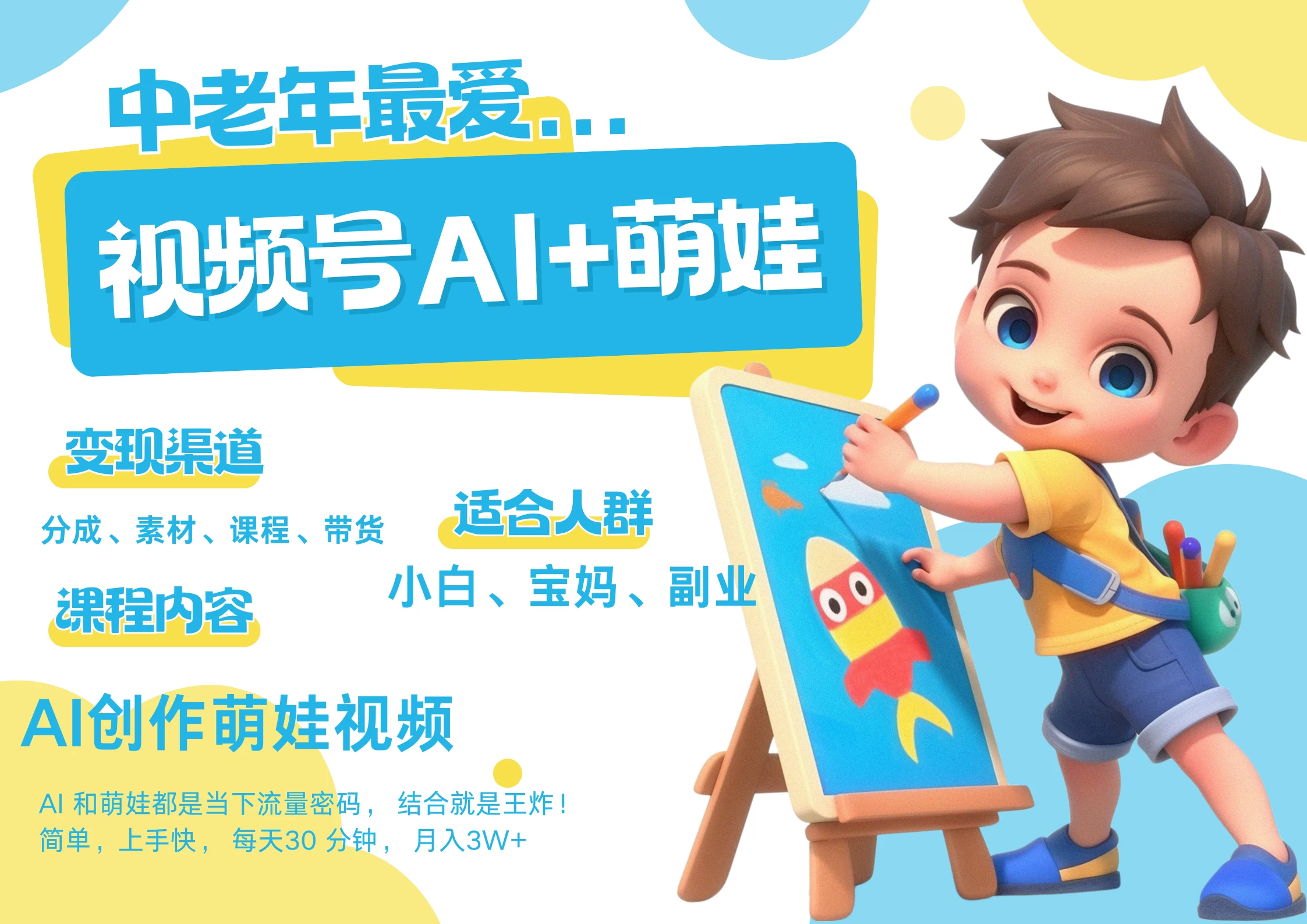 AI+萌娃，又一爆款密码，小白3步上手，爆款率80%，每天十分钟，轻松AI变现萌娃搞钱！月入5W，抓紧学！ 第1张
