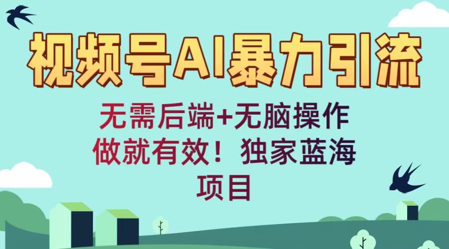 视频号AI暴力引流:无需后端+无脑操作,做就有效!独家蓝海项目