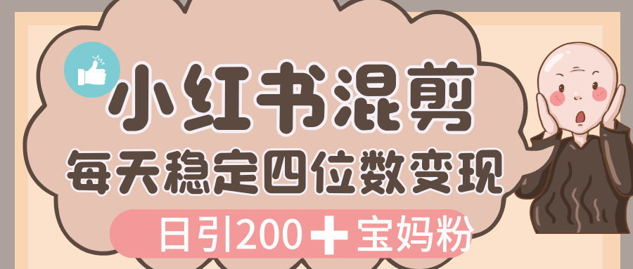 价值 3980 的小红书混剪, 虚拟变现,日引 200+宝妈创业粉,每天稳定四位数变现 第1张 价值 3980 的小红书混剪, 虚拟变现,日引 200+宝妈创业粉,每天稳定四位数变现 第1张