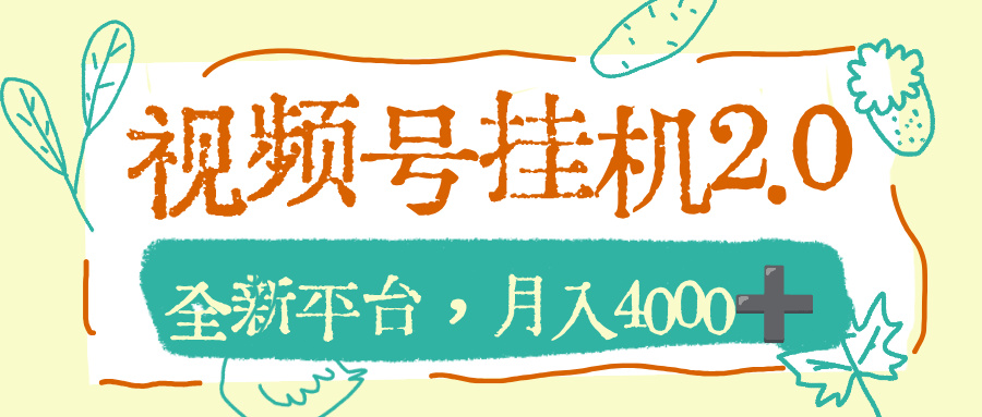 视频号挂机 2.0 玩儿法,全新平台,月入 4000+