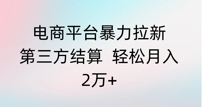 电商平台暴力拉新第三方结算 轻松月入2万+ 第1张 电商平台暴力拉新第三方结算 轻松月入2万+ 第1张